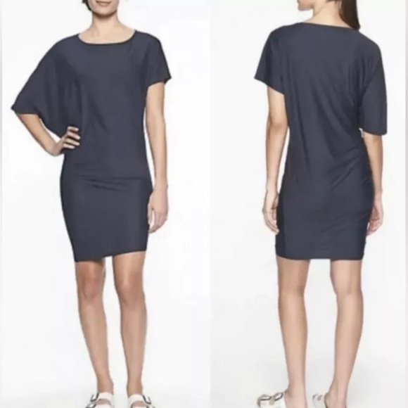 Athleta Women’s Small Asymmetrical Sunlover Hilo UPF Dress Black Outdoor - Picture 1 of 9